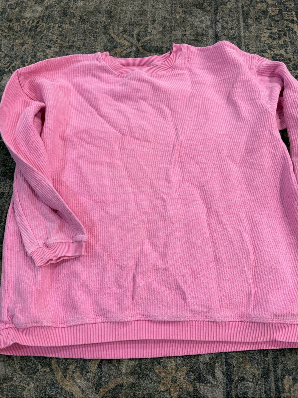 aerie Soft Pink Waffle Crewneck Sweatshirt